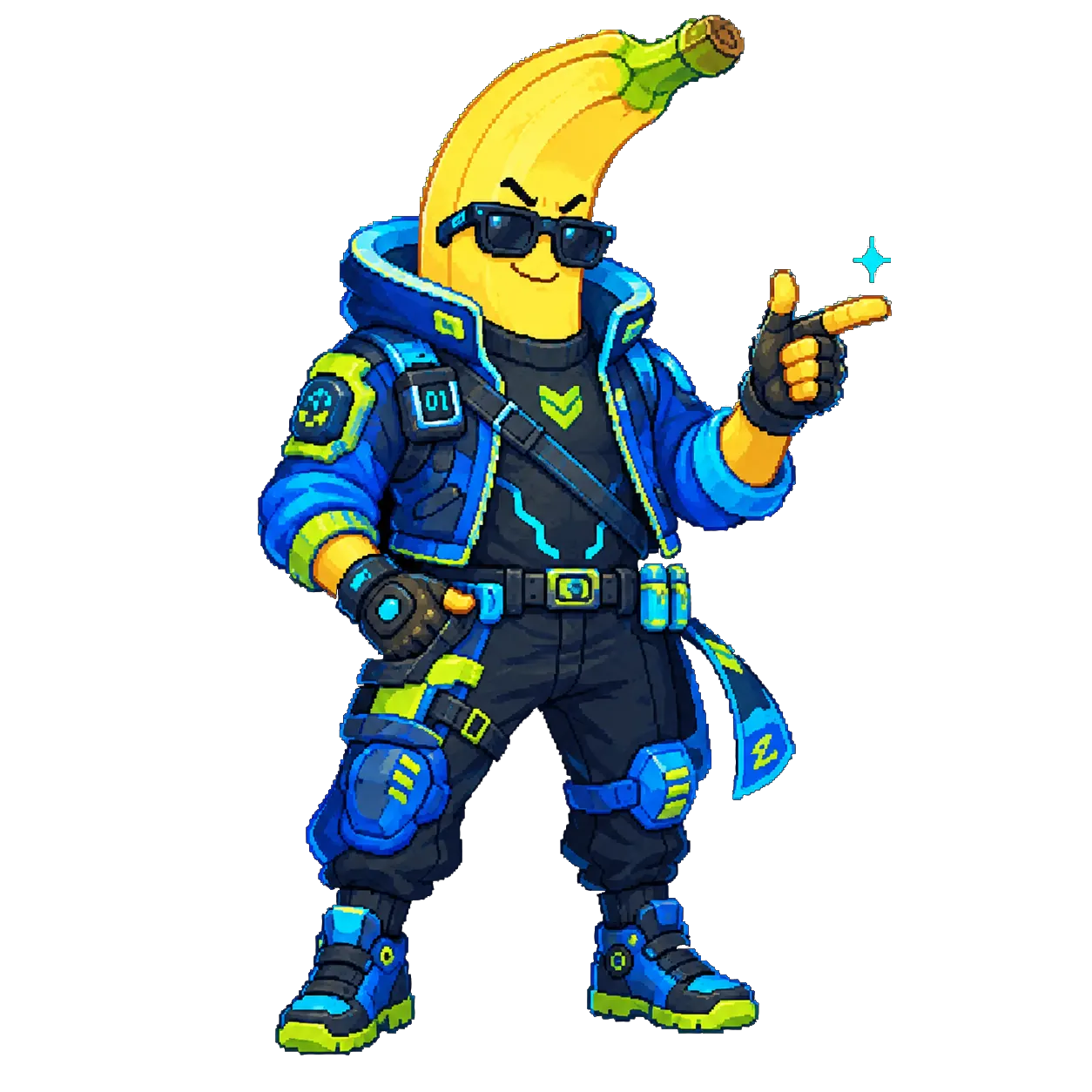 CYBERLEEK banana cyber-agent mascot